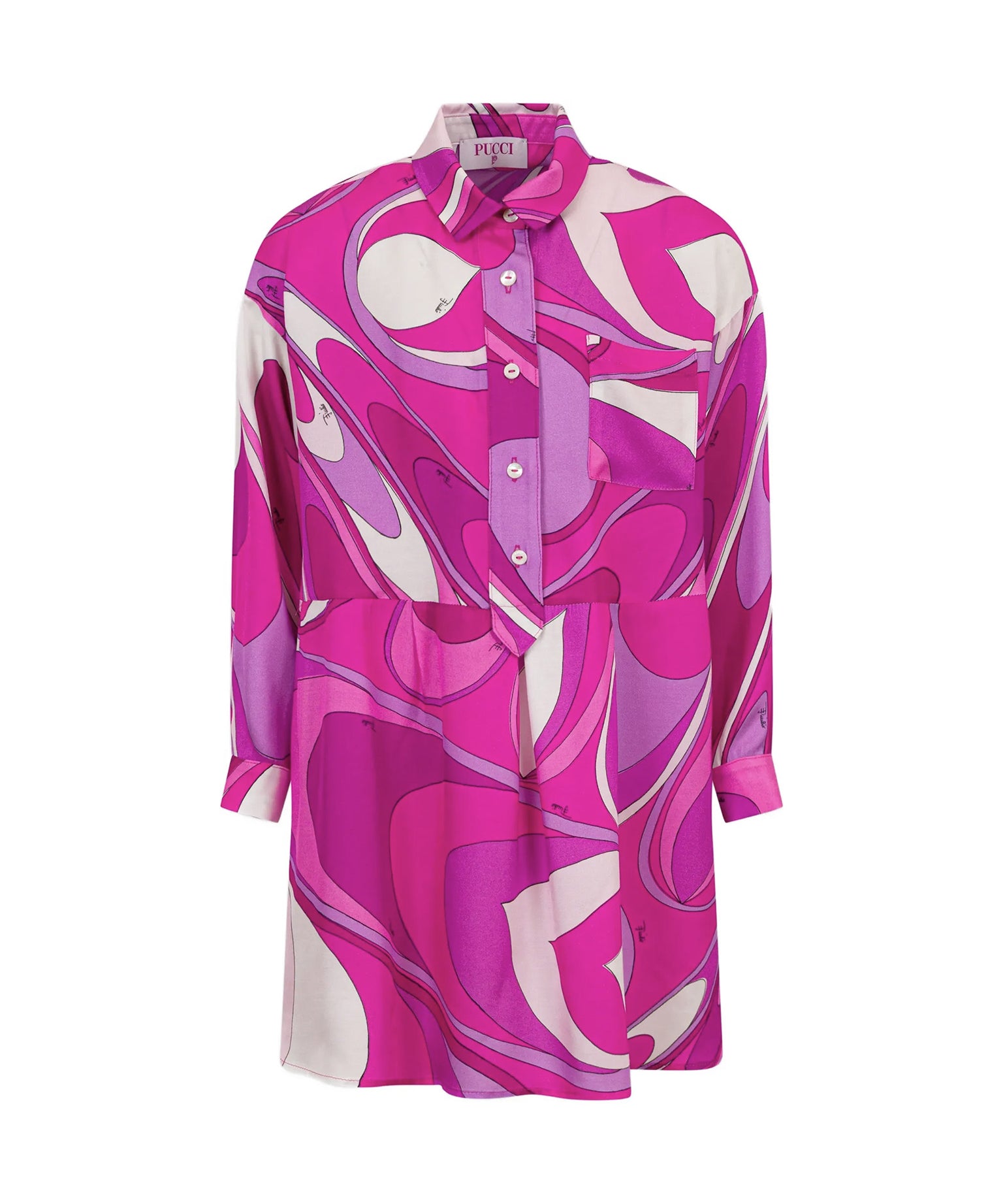 Emilio Pucci Kids Abito Fantasia Viola e Bianco per Bambine
