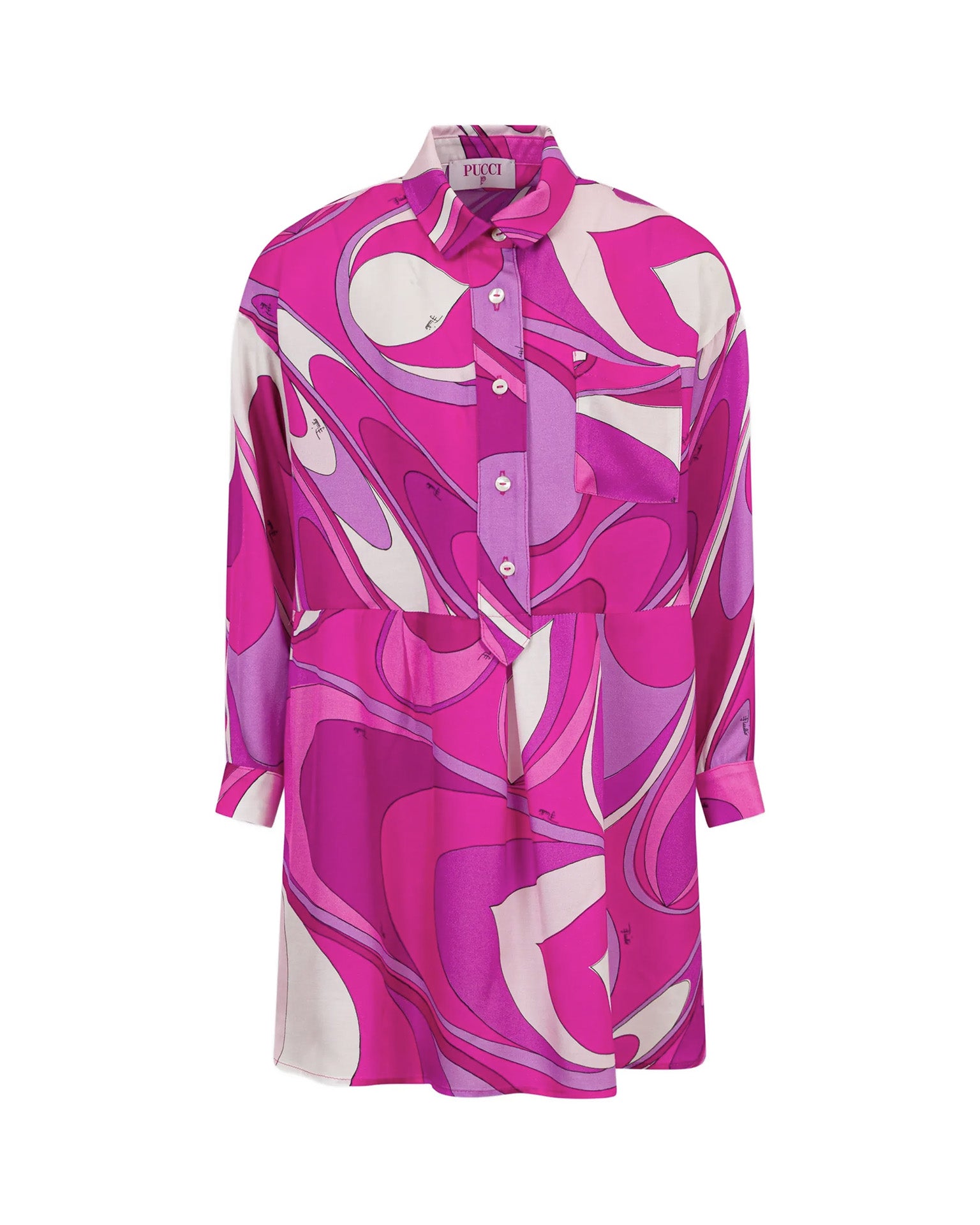 Emilio Pucci Kids Abito Fantasia Viola e Bianco per Bambine