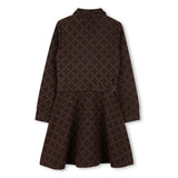 Michael Kors Kids Abito Marrone con Stampa per Bambine
