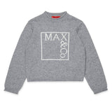 Max & Co Kids Pullover Grigio con Logo per Bambine