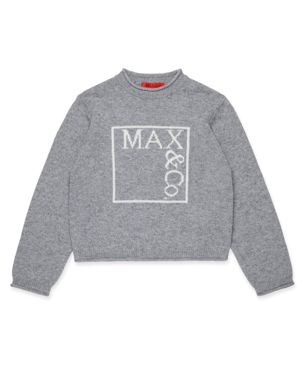 Max & Co Kids Pullover Grigio con Logo per Bambine