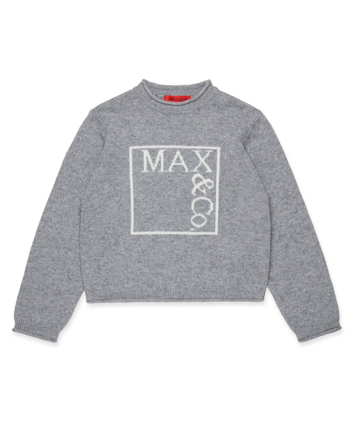 Max & Co Kids Pullover Grigio con Logo per Bambine