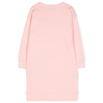 Moschino Kids Abito Rosa Chiaro con Stampa Logo per Bambine (retro)