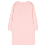 Moschino Kids Abito Rosa Chiaro con Stampa Logo per Bambine (retro)