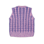 Diesel Kids Gilet in Maglia Intrecciato Lilla per Bambine (retro)