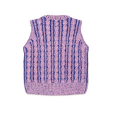 Diesel Kids Gilet in Maglia Intrecciato Lilla per Bambine (retro)