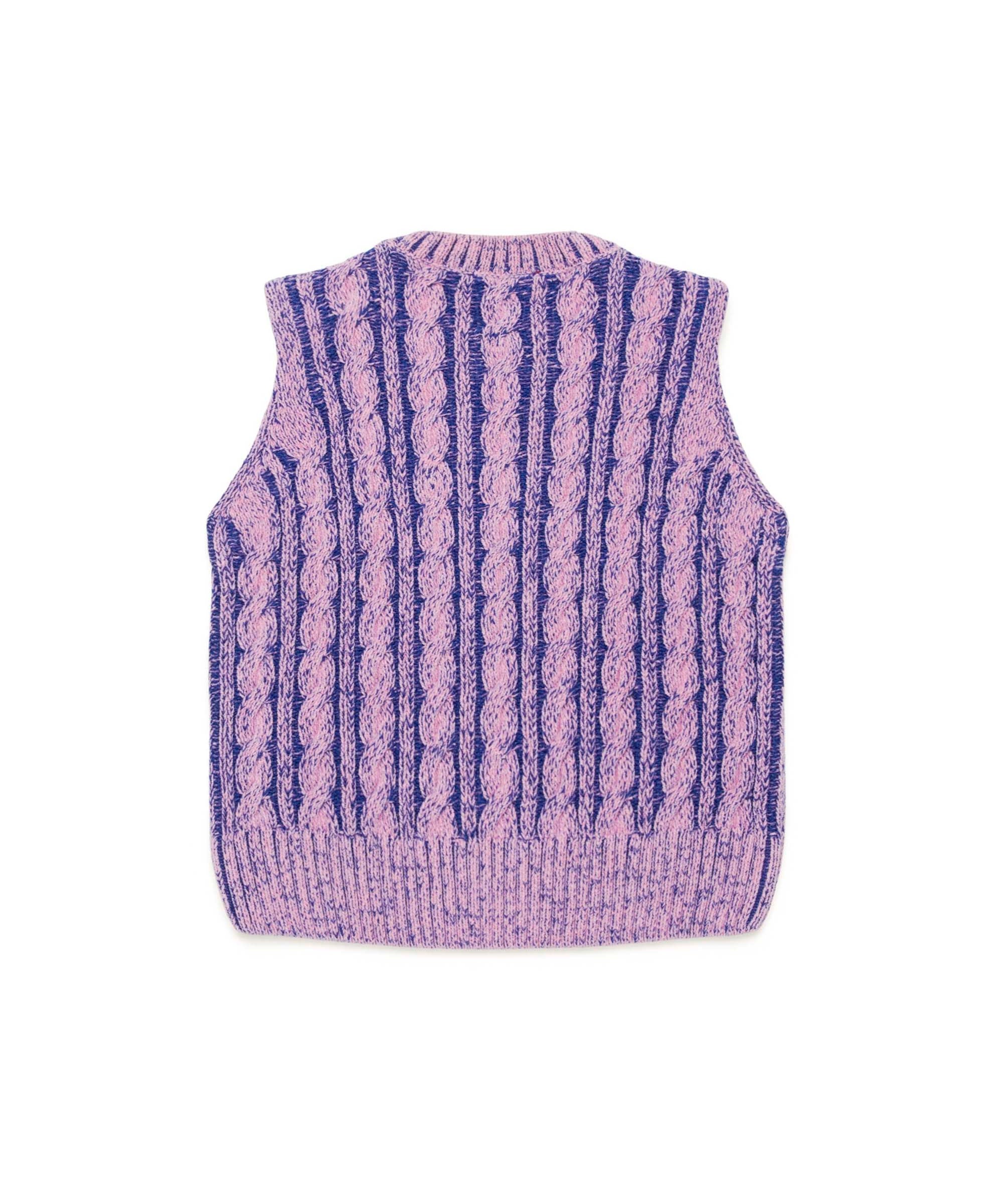 Diesel Kids Gilet in Maglia Intrecciato Lilla per Bambine (retro)