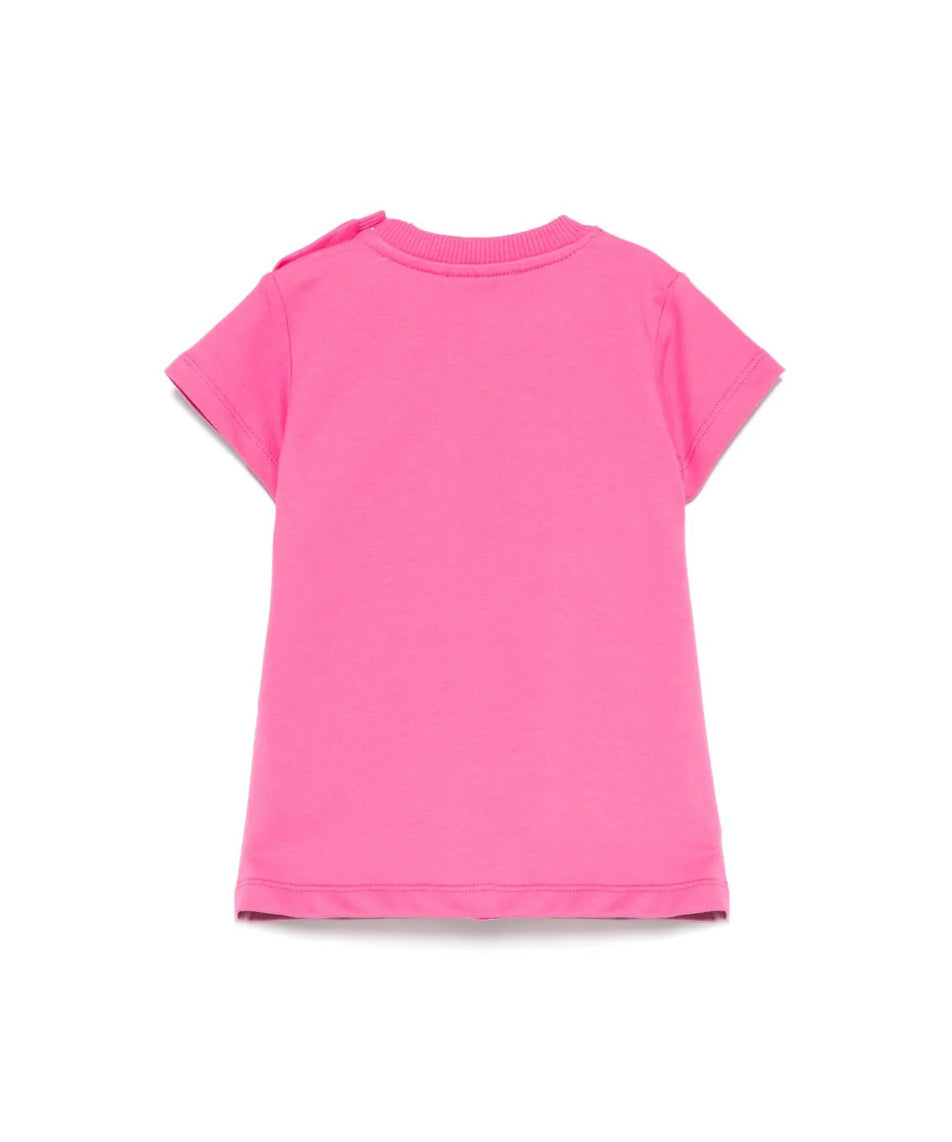 Moschino Kids Abito Fucsia con Stampa Toy per Neonate
