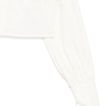 Elisabetta Franchi La Mia Bambina Camicia Panna con Ricamo Fiore per Bambine