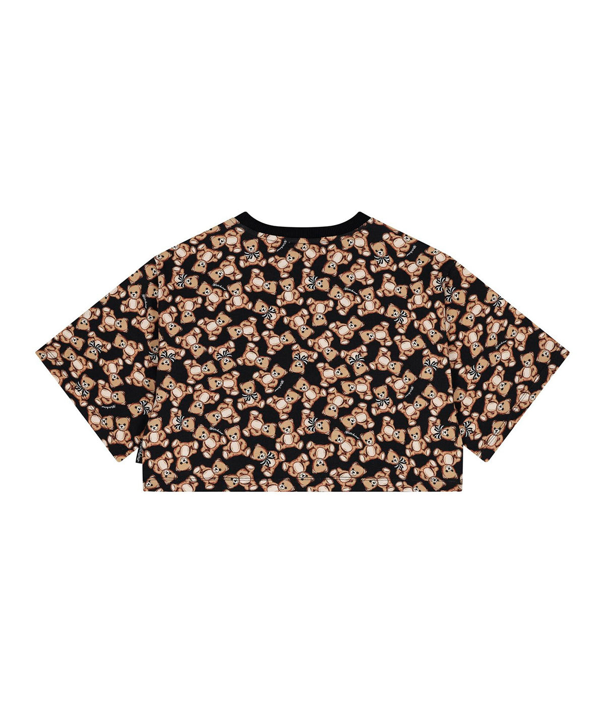 Moschino Kids T-shirt Nera Teddy Bear All Over per Bambine (retro)