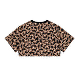 Moschino Kids T-shirt Nera Teddy Bear All Over per Bambine (retro)