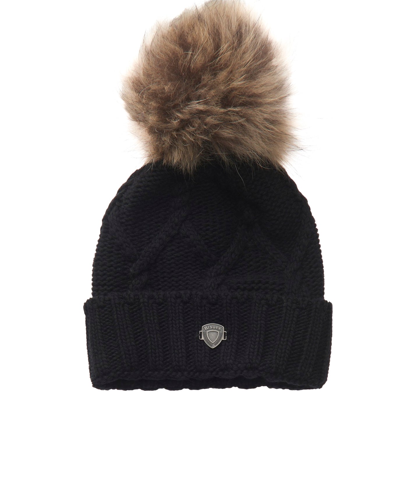 Blauer Kids Cappello Beanie Intrecciato con Pon Pon