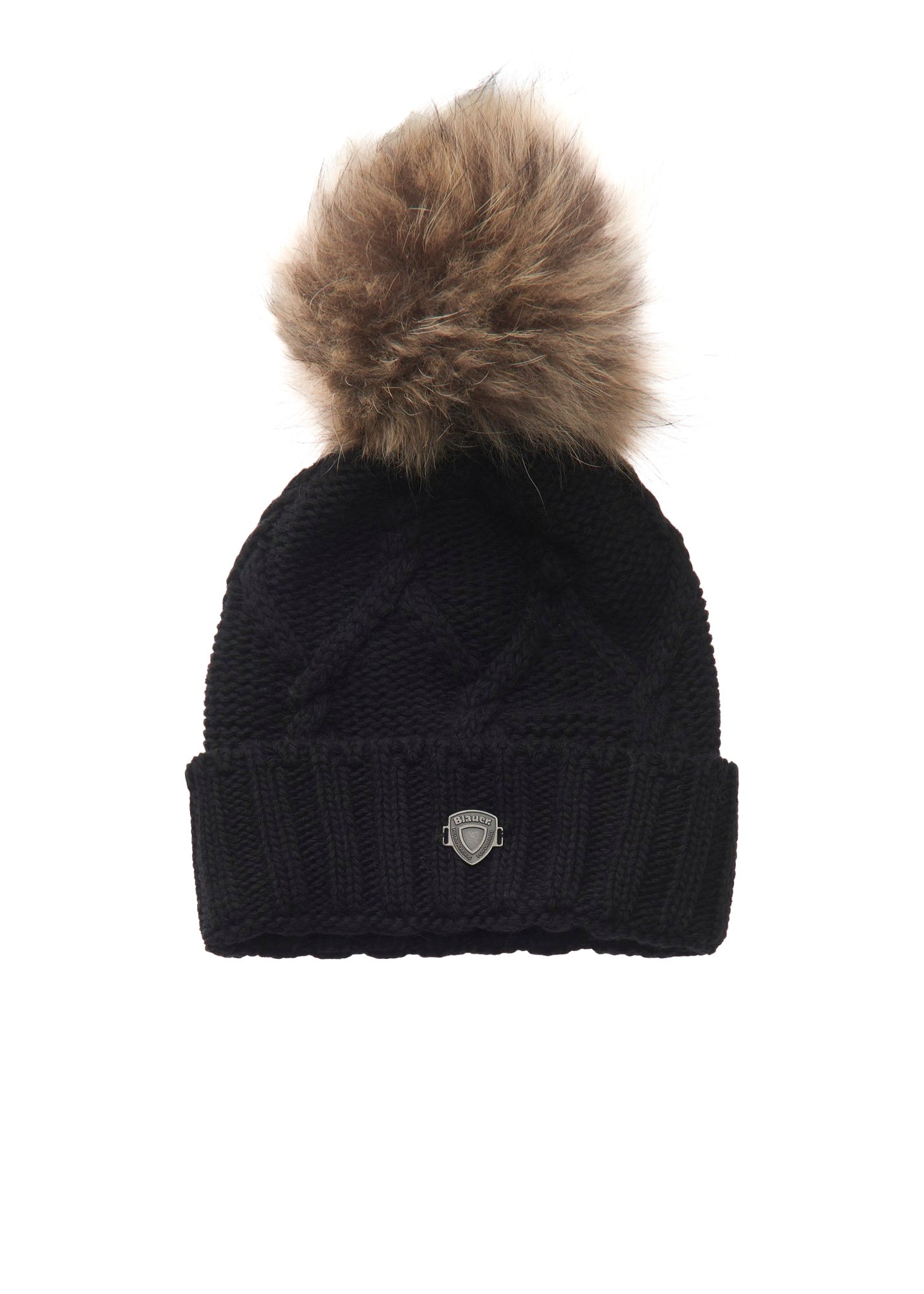 Blauer Kids Cappello Beanie Intrecciato con Pon Pon