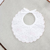 Marlù White Polka Dot Bib for Newborns