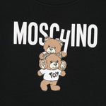 Moschino Kids Abito Nero con Stampa Logo per Bambine (dettaglio)