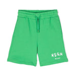MSGM Kids Bermuda Verde con Logo