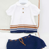 Marlù Completo Vaniglia/Blu per Neonati 