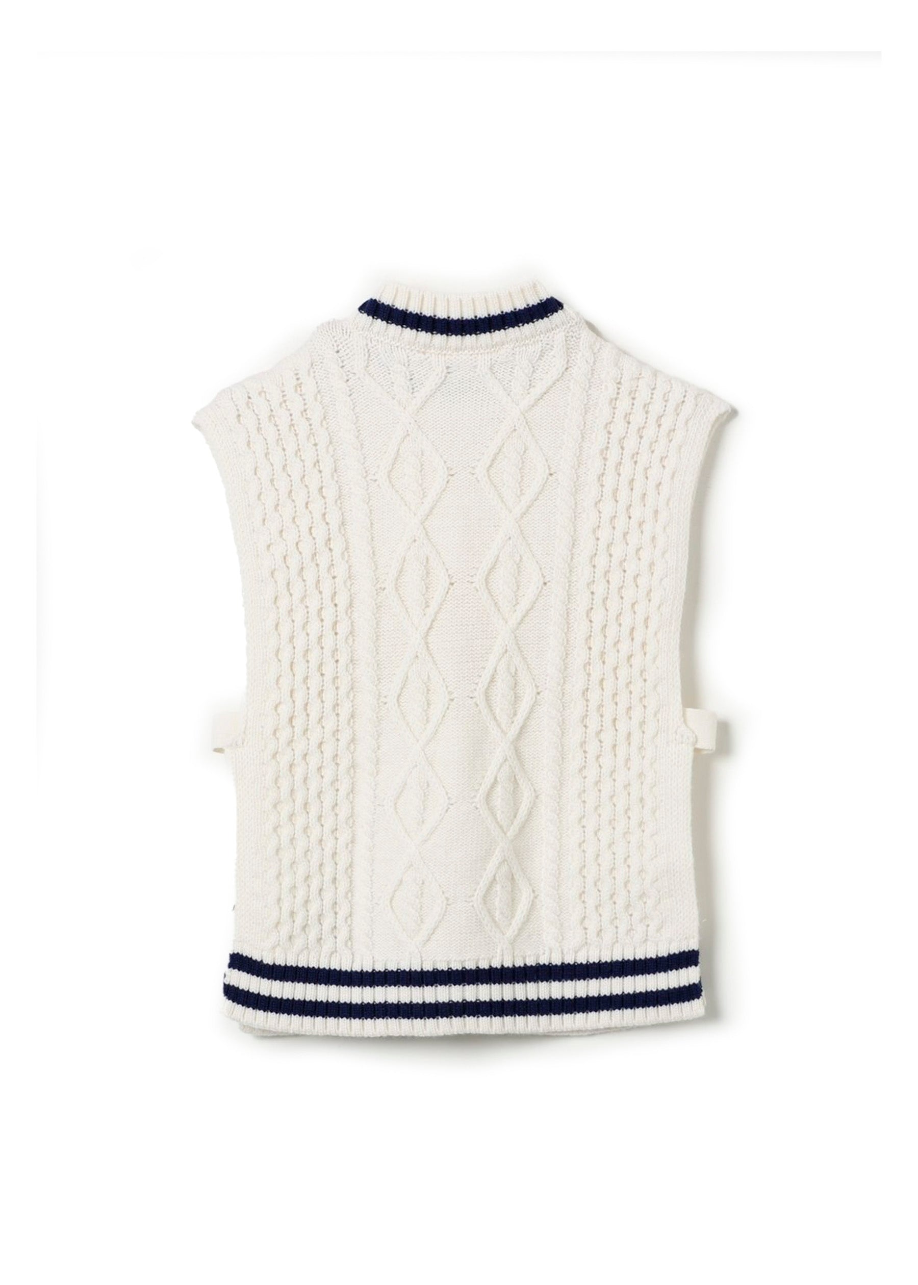 Elisabetta Franchi La Mia Bambina Gilet in Maglia Burro/Navy per Bambine (retro)