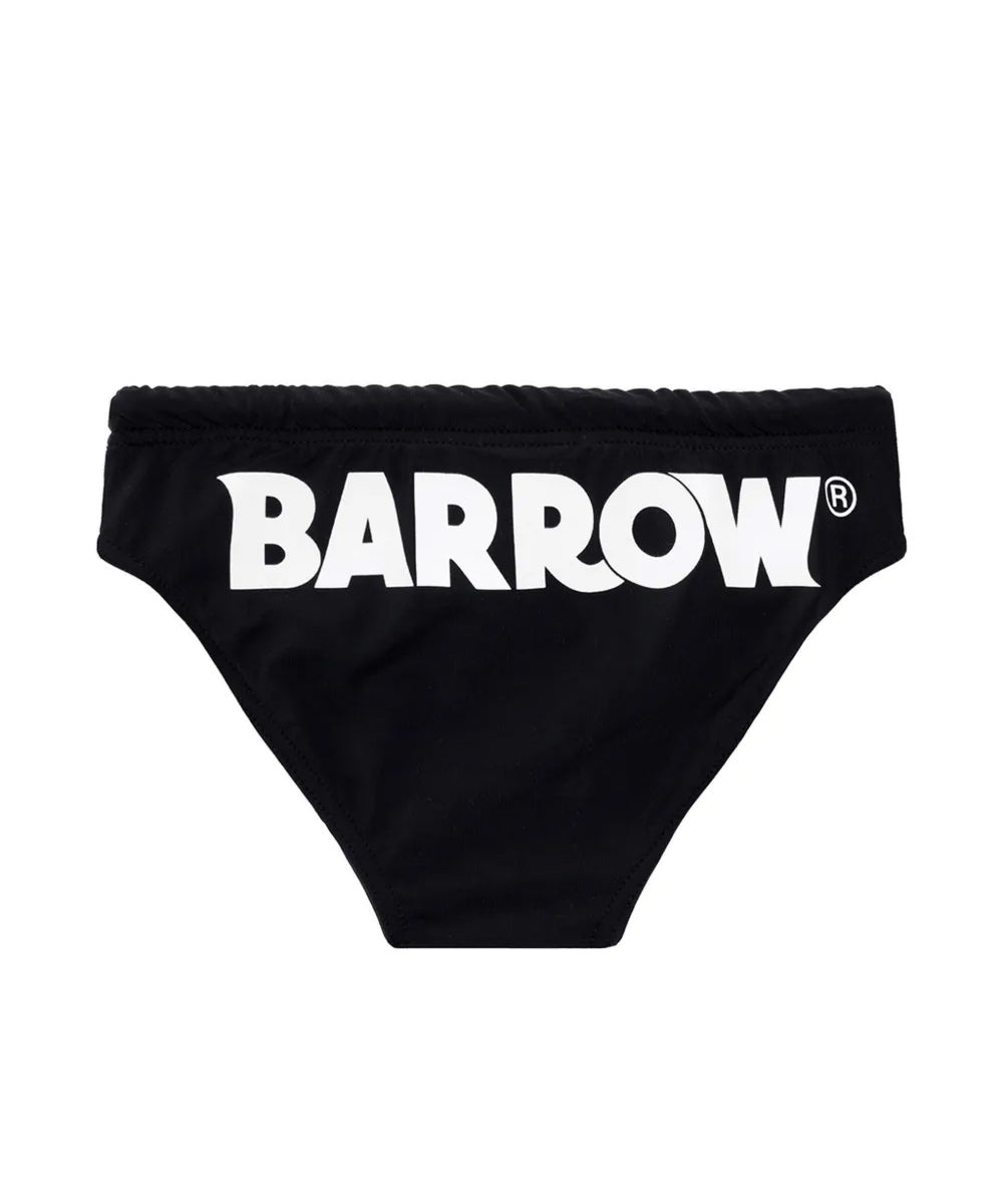 Barrow Kids Costume Slip Nero con Logo per Bambini