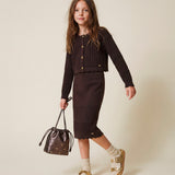Elisabetta Franchi La Mia Bambina Gonna Longuette Dark Choccolate per Bambine