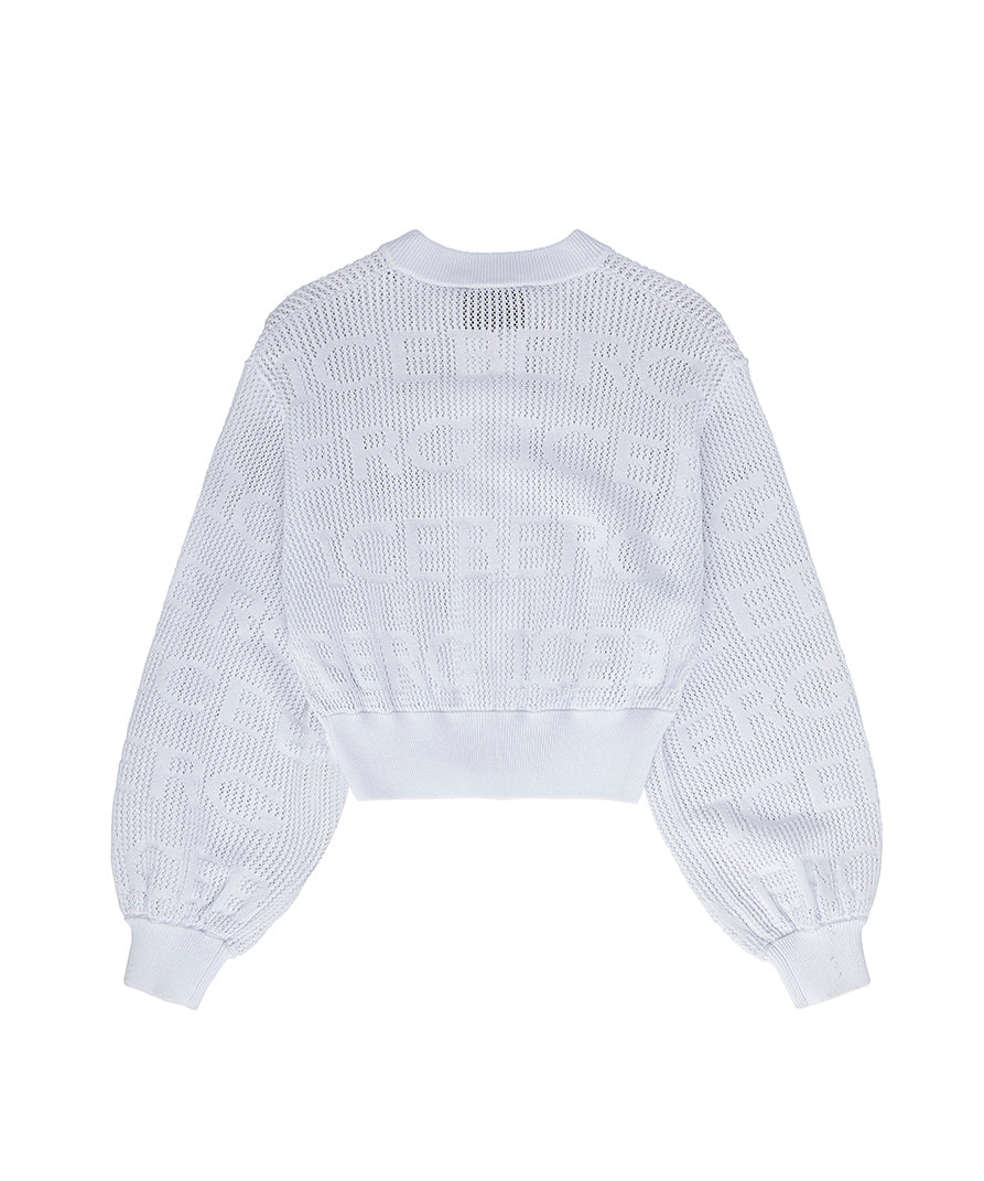 Iceberg Kids Felpa con Zip Bianca per Bambine