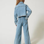 Twinset Kids Jeans Denim Wide Leg per Bambine (indossato retro)