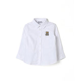 Moschino Kids Camicia Bianca con Patch Teddy Bear per Neonati