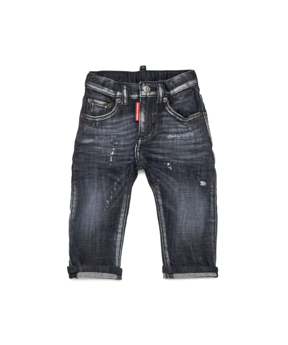 Dsquared2 Kids Jeans Denim Nero per Neonati