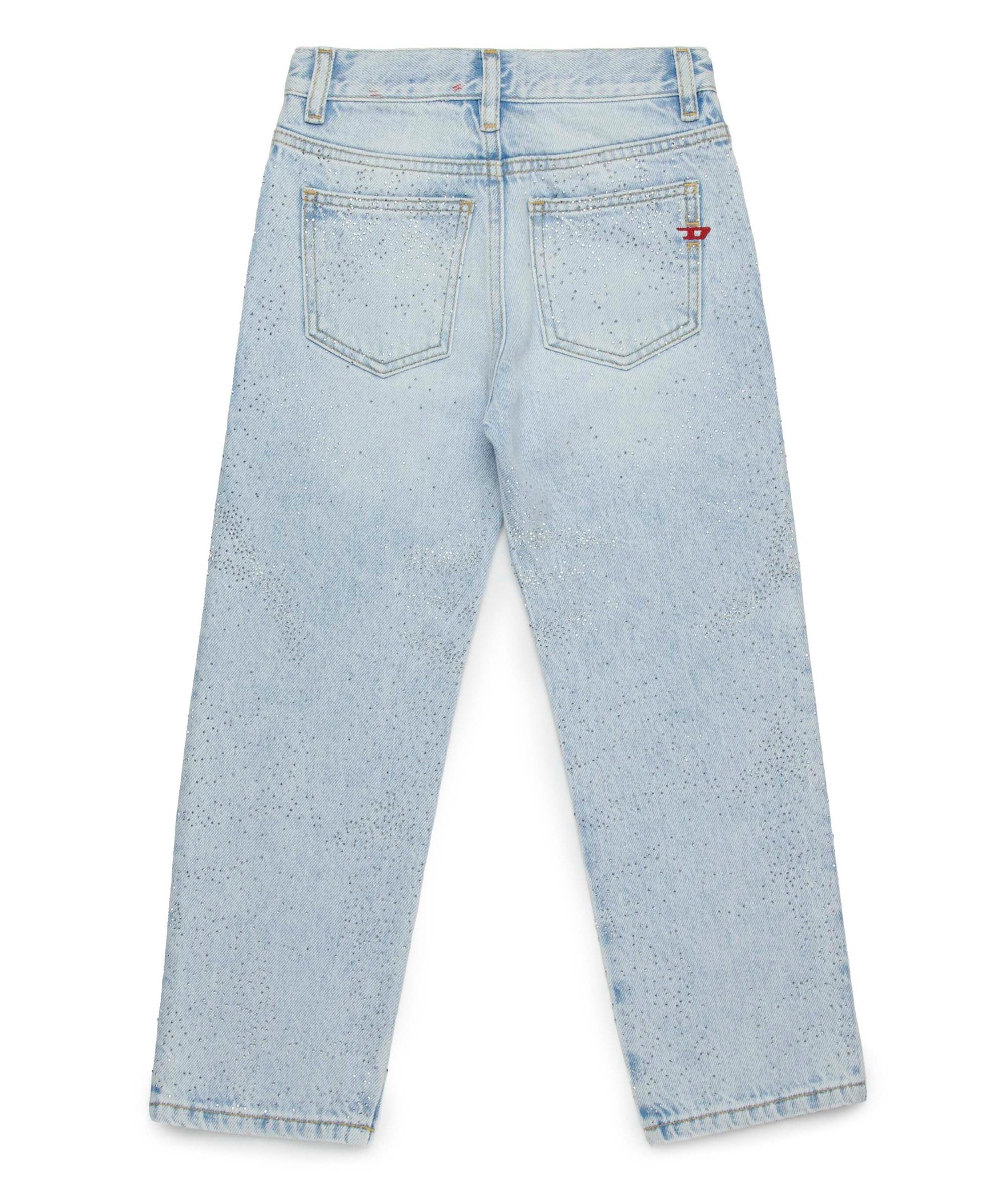 Diesel Kids Jeans Boyfriend con Applicazione Strass per Bambine