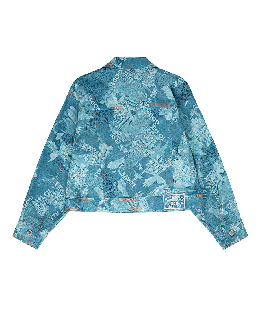 Iceberg Kids Giubbino Crop Denim Tie Dye per Bambine