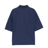 Moschino Kids Camicia Blu Navy con Logo Teddy Bear per Bambini