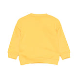 Moschino Kids Felpa Gialla Girocollo con Stampa Popcorn Teddy Bear e Logo per Neonati