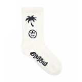 Barrow Kids Calzini Crema con Stampa Logo Smile per Bambini (fronte)