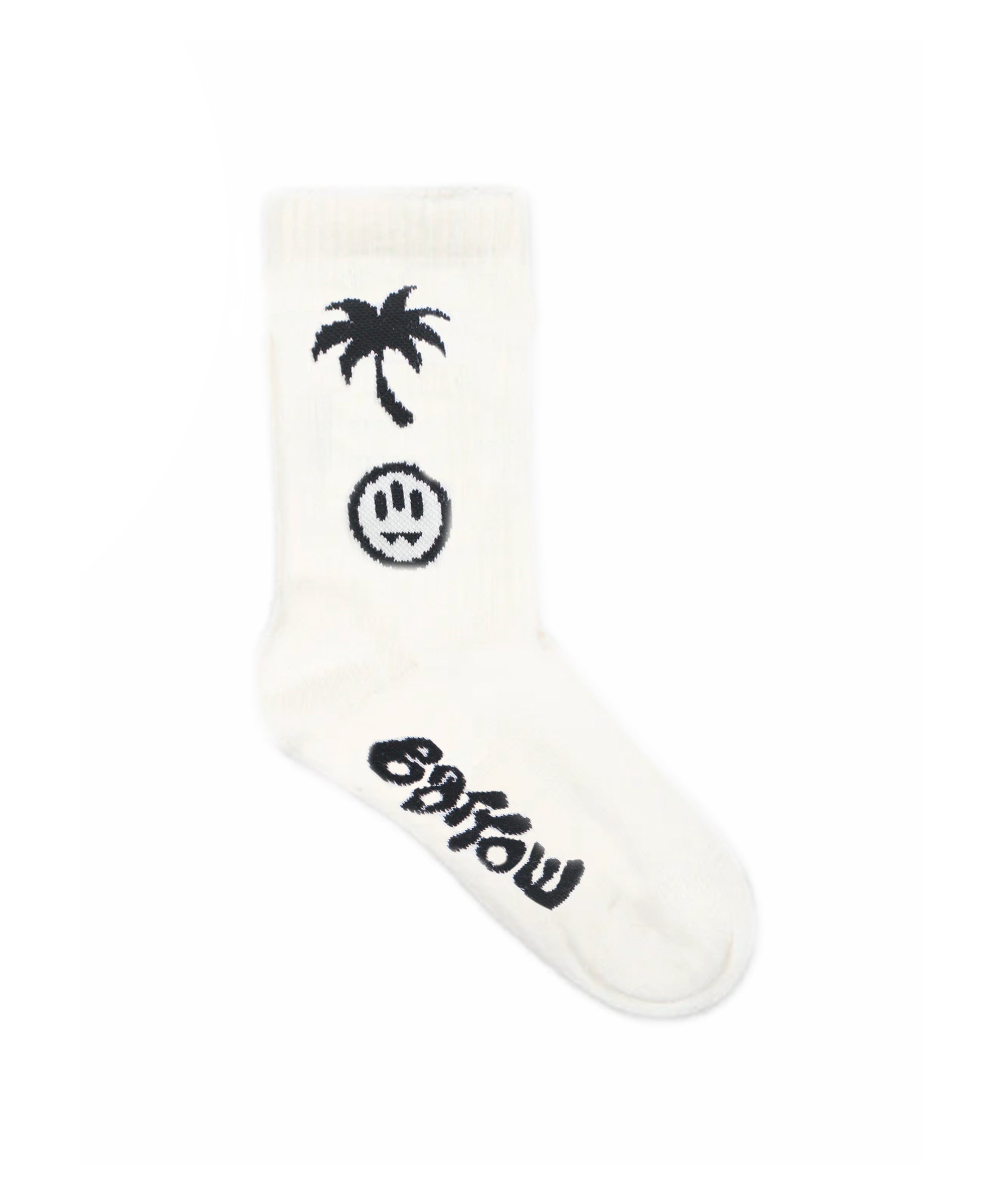 Barrow Kids Calzini Crema con Stampa Logo Smile per Bambini (fronte)