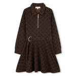 Michael Kors Kids Abito Marrone con Stampa per Bambine