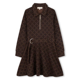 Michael Kors Kids Abito Marrone con Stampa per Bambine
