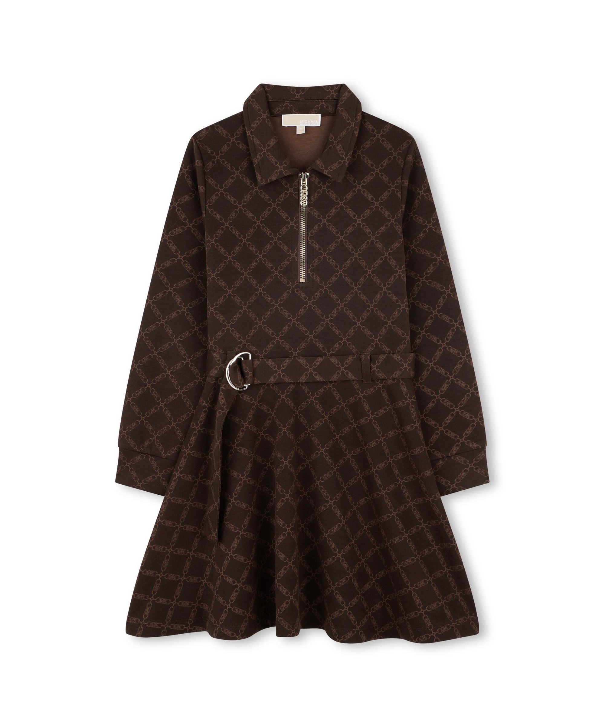 Michael Kors Kids Abito Marrone con Stampa per Bambine