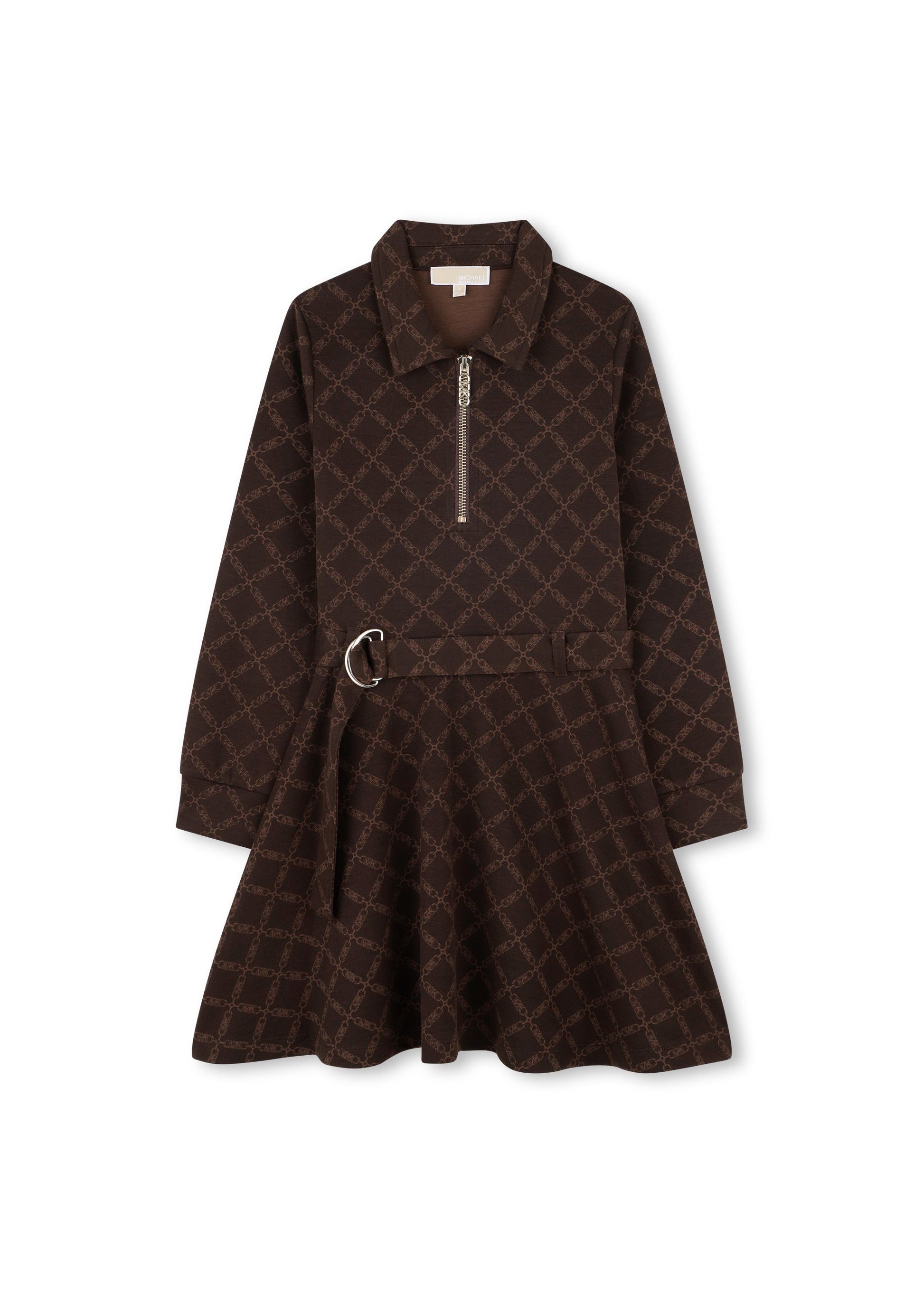 Michael Kors Kids Abito Marrone con Stampa per Bambine