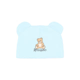 Moschino Kids Cappello Azzurro con Stampa Teddy per Neonati