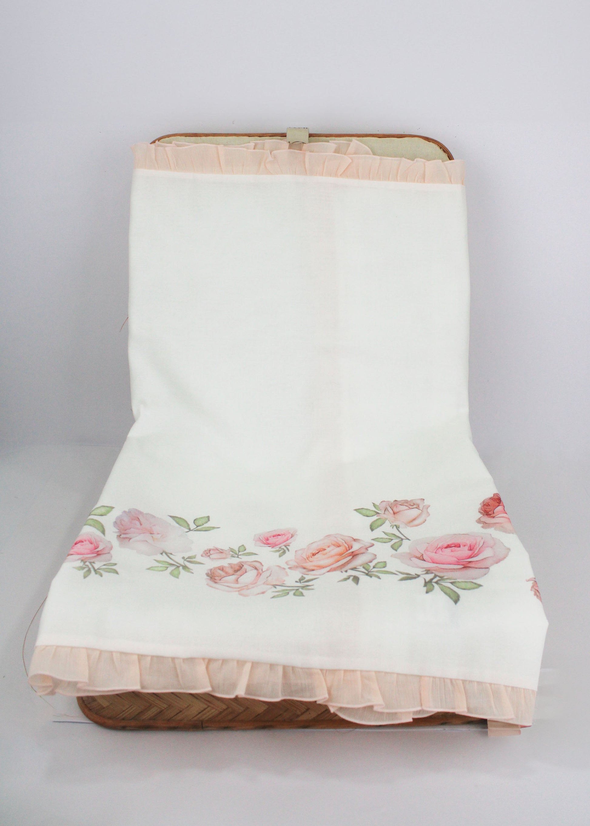 Barcellino Cream Floral Pattern Blanket for Newborns