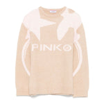 Pinko Kids Maglione Cammello con Logo per Bambine