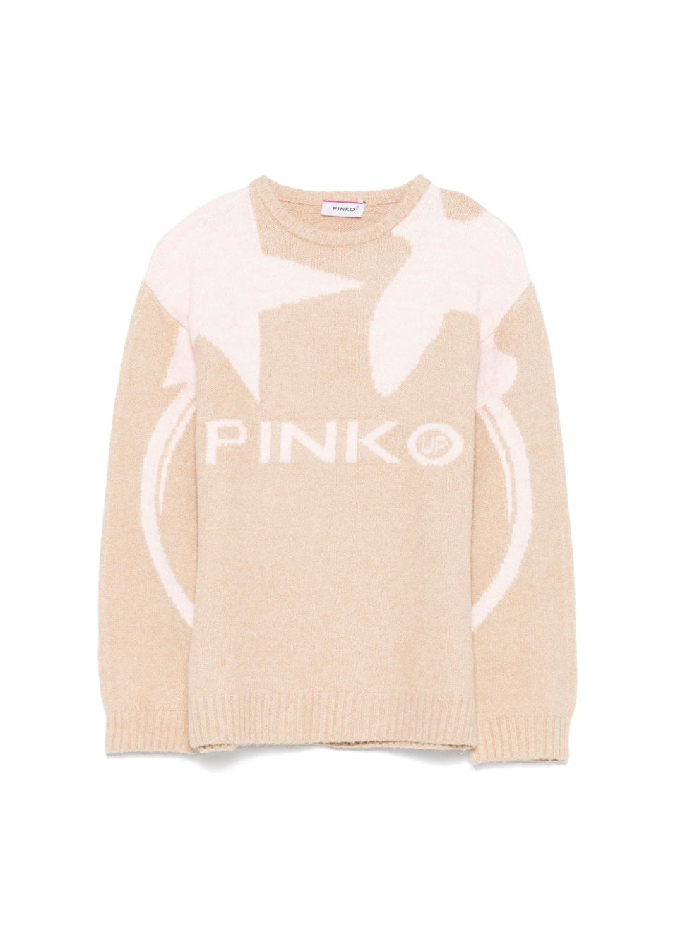 Pinko Kids Maglione Cammello con Logo per Bambine