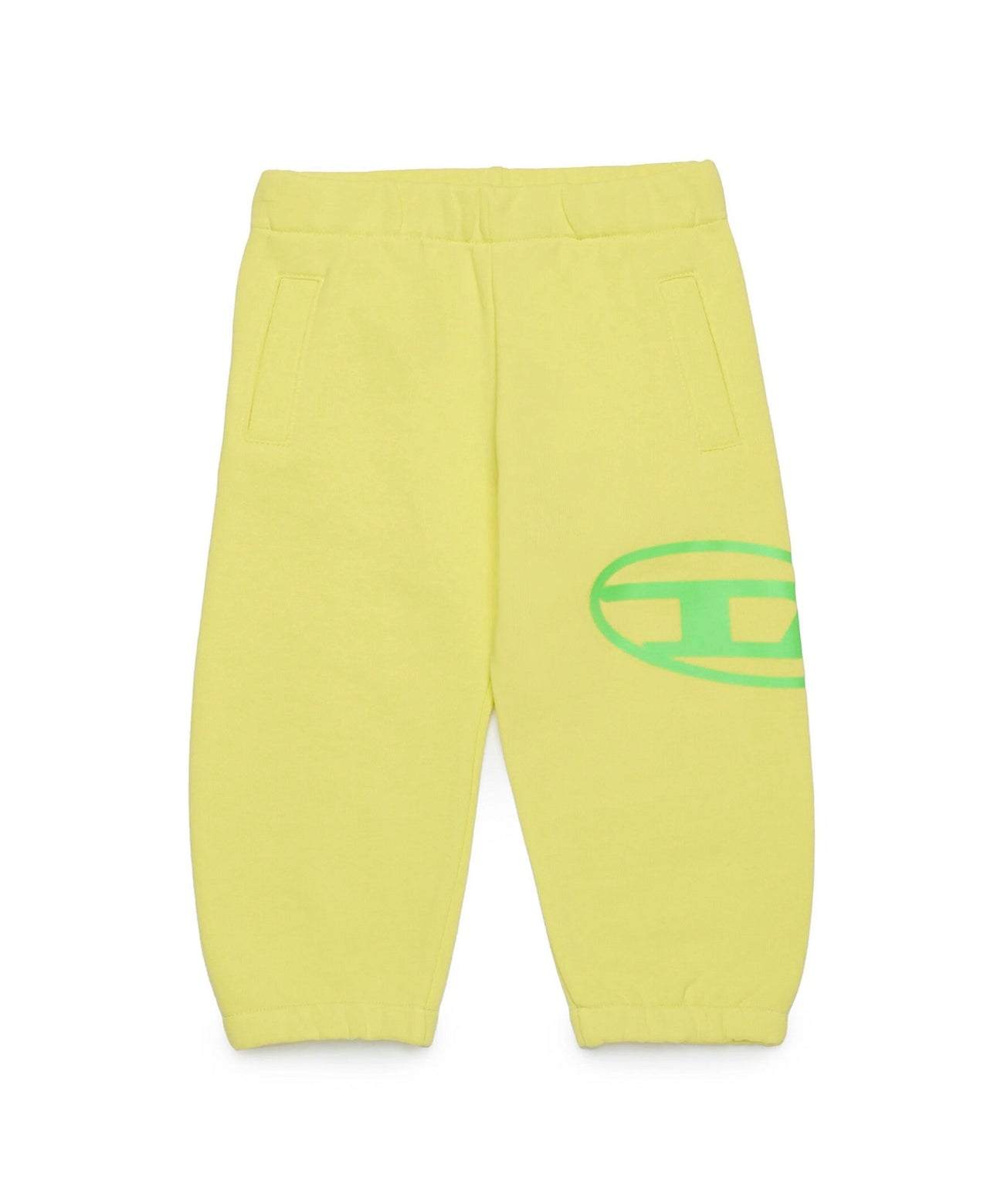 Diesel Kids Pantaloni Jogger Giallo con Stampa Logo Oval D