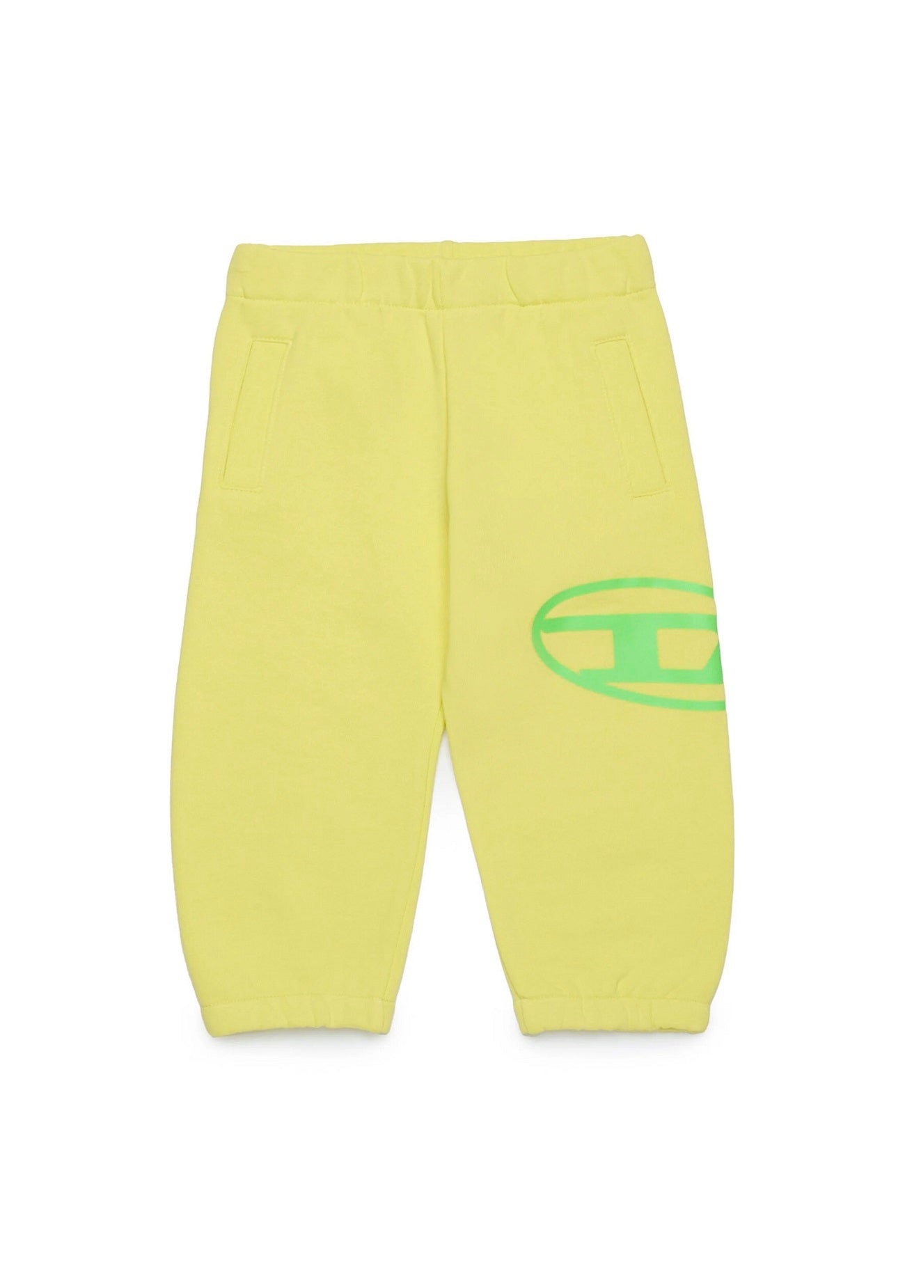 Diesel Kids Pantaloni Jogger Giallo con Stampa Logo Oval D