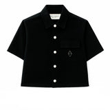 Yes London Camicia Nera con Taschino per Bambini