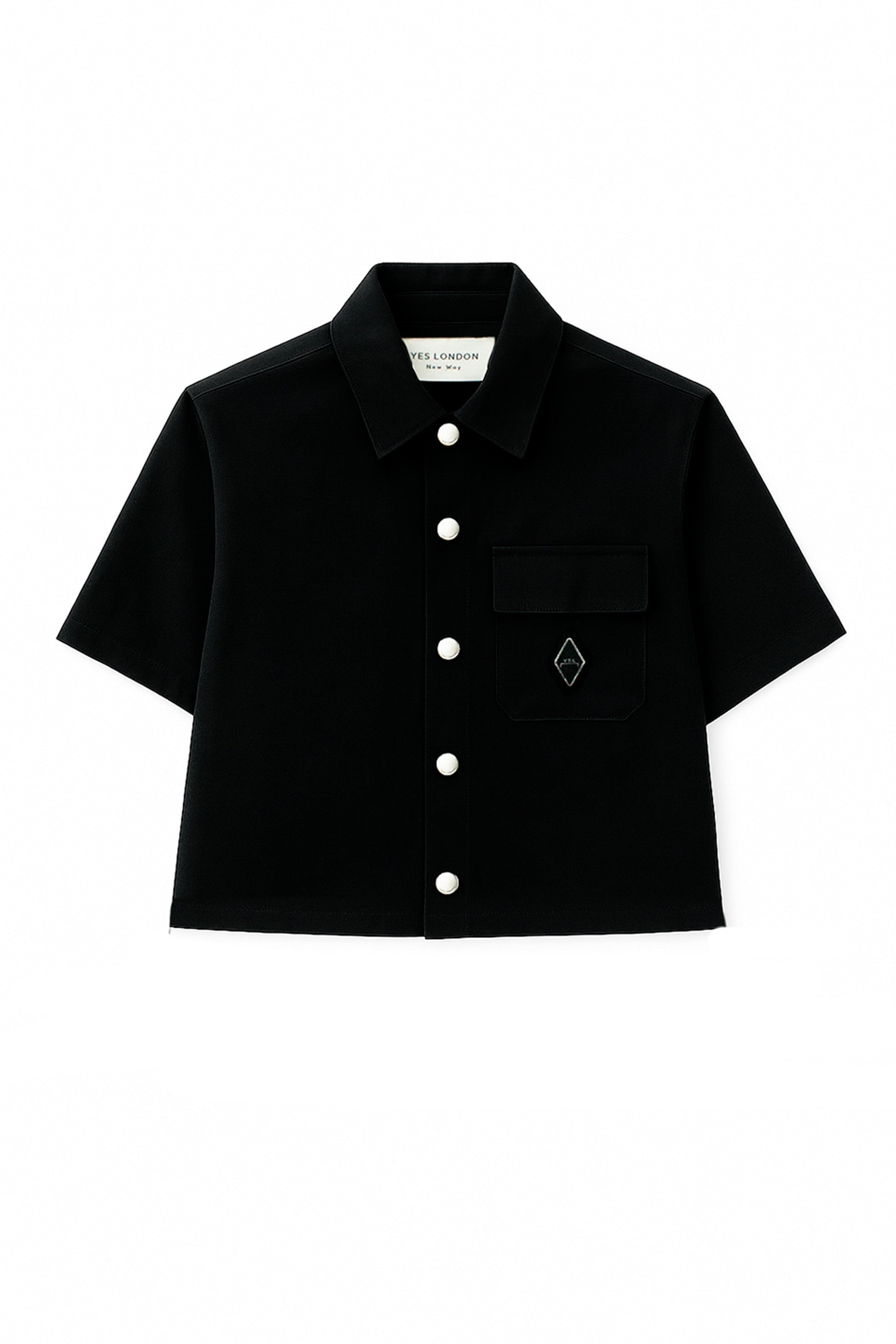 Yes London Camicia Nera con Taschino per Bambini