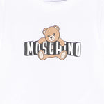 Moschino Kids T-Shirt Bianco con Logo Teddy Bear per Neonati