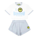 Barrow Kids T-shirt Bianca con Shorts Celeste per Neonate