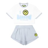 Barrow Kids T-shirt Bianca con Shorts Celeste per Neonate