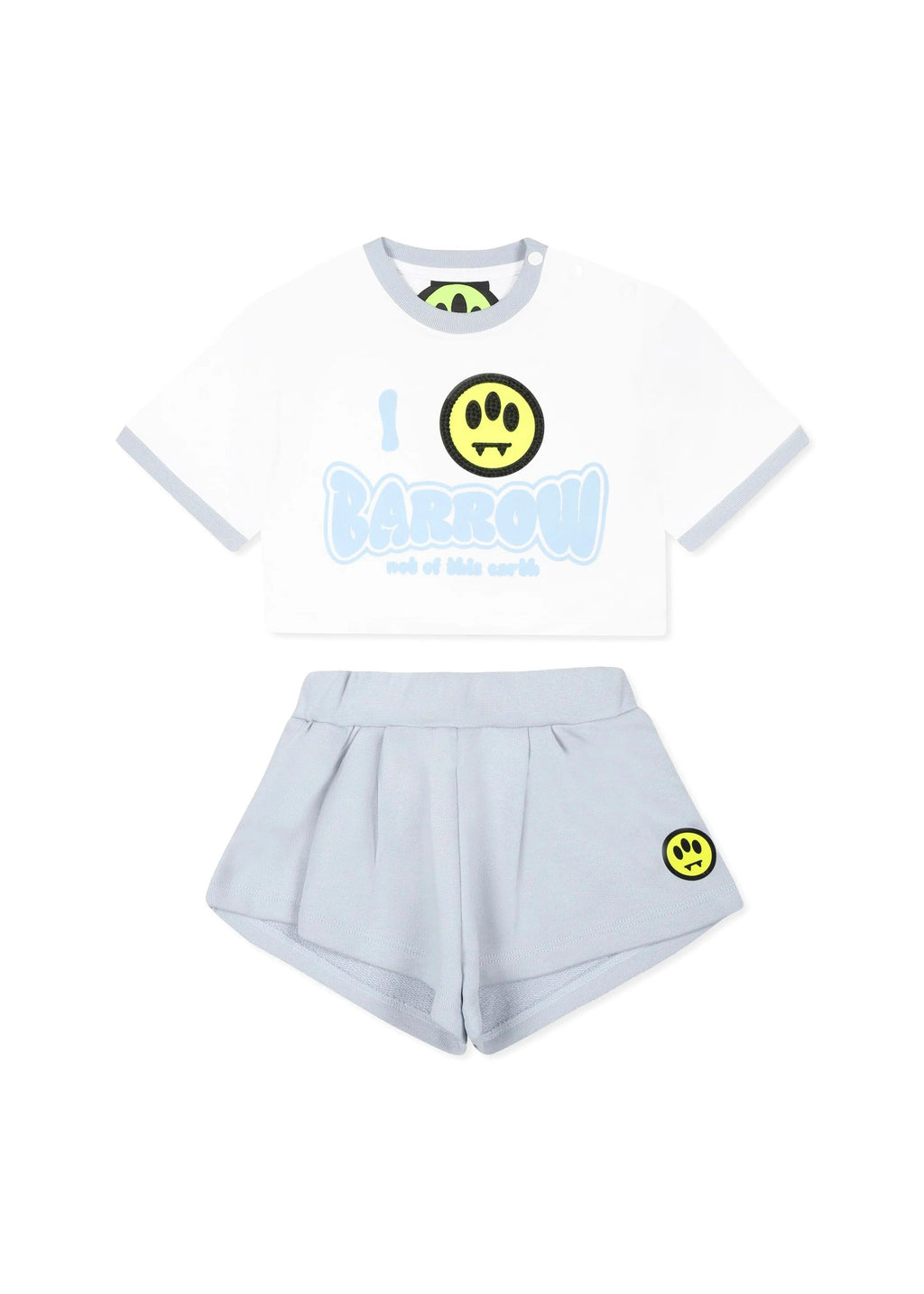 Barrow Kids T-shirt Bianca con Shorts Celeste per Neonate